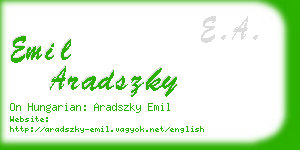 emil aradszky business card